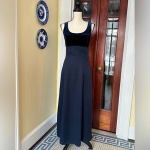 Scott McClintock | Vintage 90s Deep Navy Formal Sleeveless Maxi Dress, Size 6